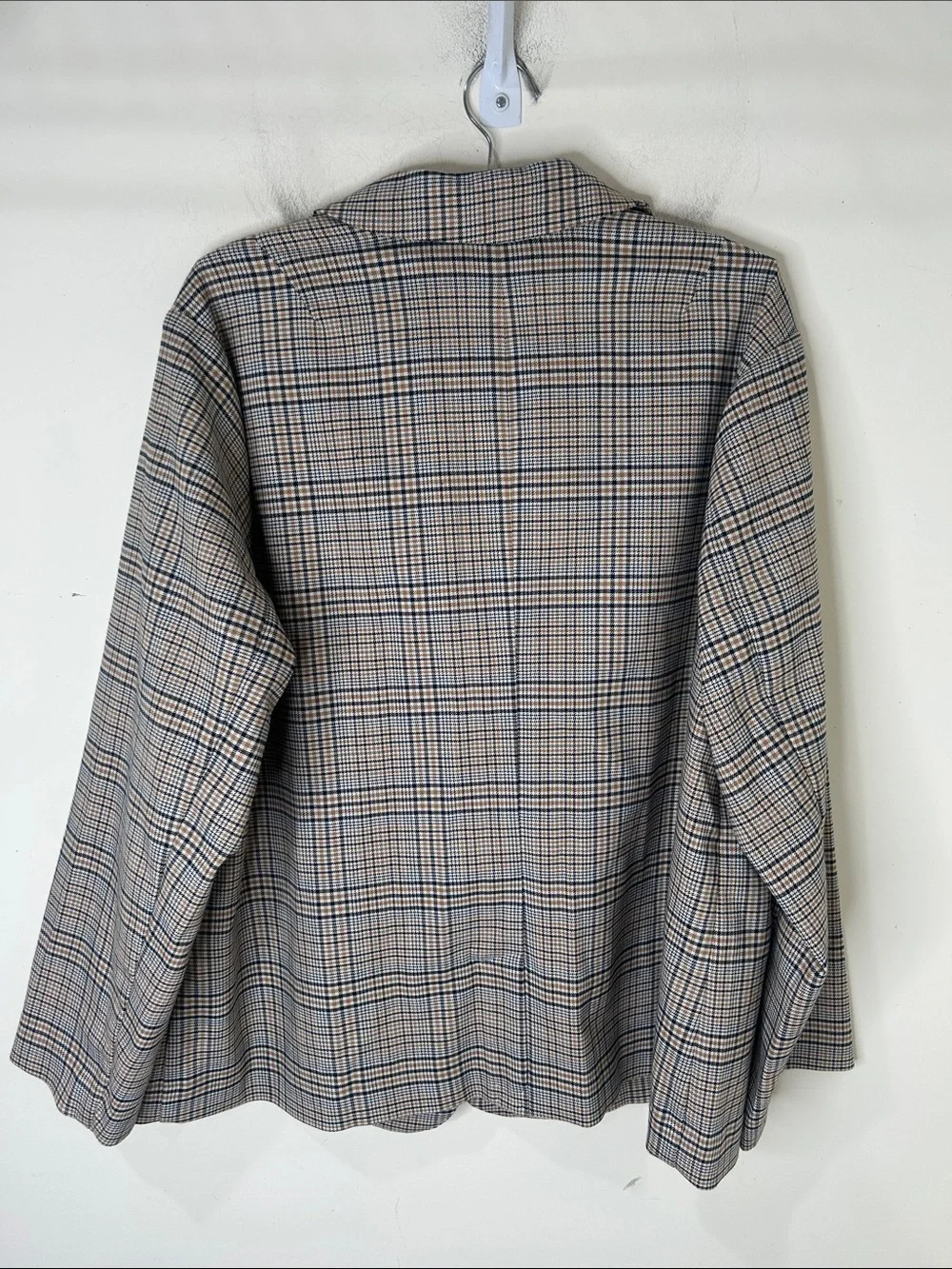 NWT J. JILL Brown Mendocino Houndstooth Plaid One Button Closure Blazer Size XL